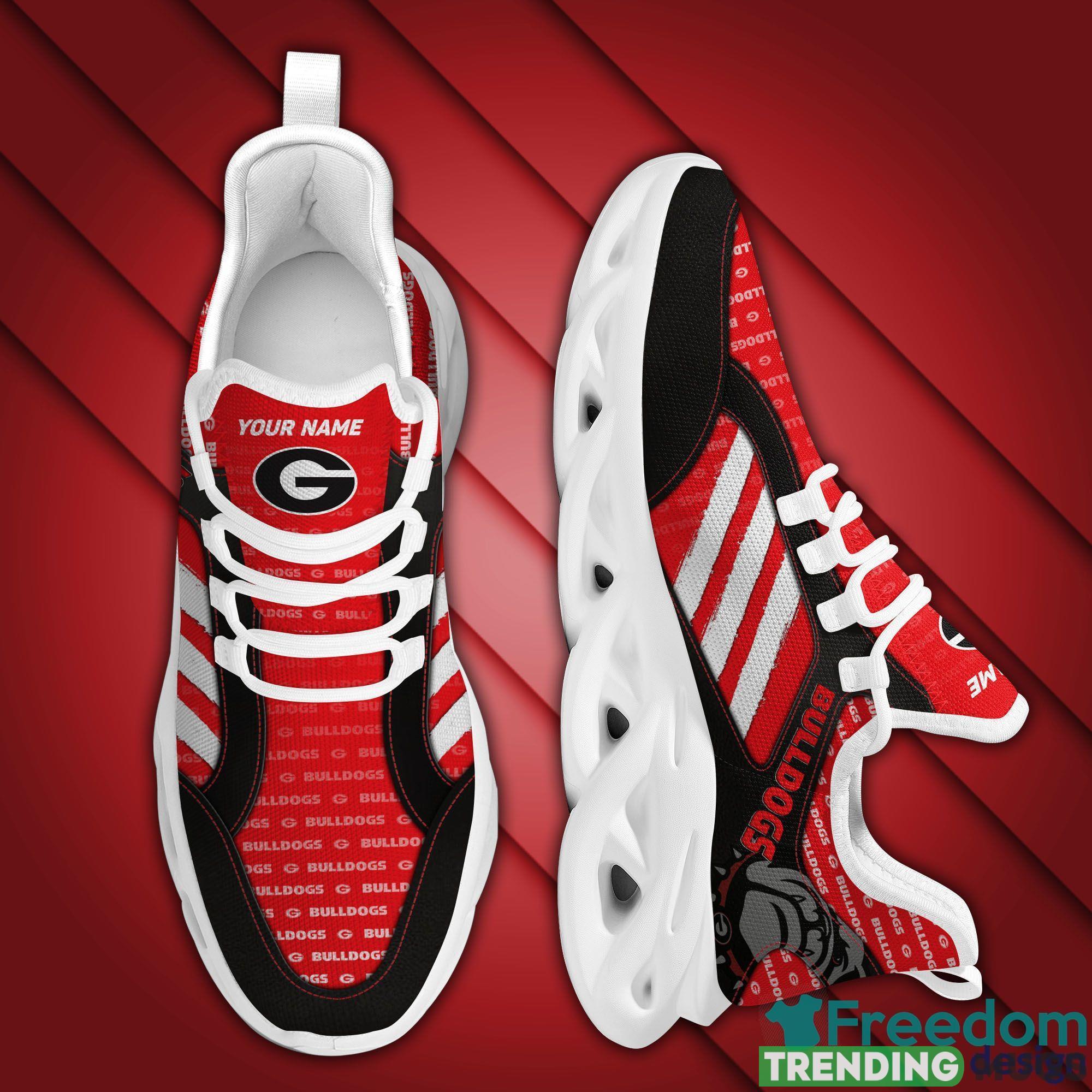 Georgia Bulldogs White Stripe Chunky Sneakers Custom Name Max Soul Shoes In Red Gift For Fans Max Soul Georgia Bulldogs White Stripe Chunky Sneakers Custom Name Max Soul Shoes In Red Gift For Fans Max Soul