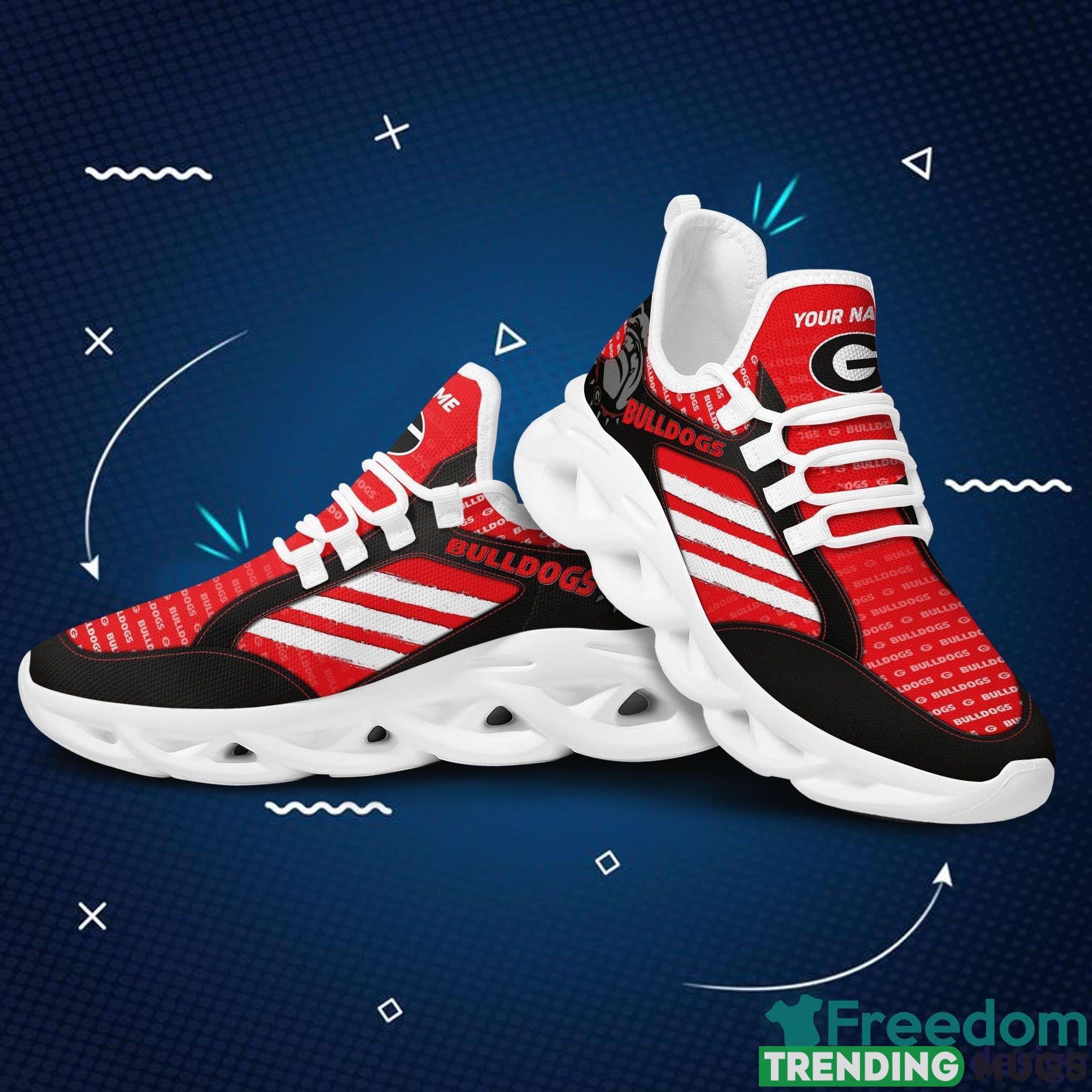 Georgia Bulldogs White Stripe Chunky Sneakers Custom Name Max Soul Shoes In Red Gift For Fans - Georgia Bulldogs White Stripe Pattern Custom Name 3D Max Soul Sneaker Shoes In Red_1 Georgia Bulldogs White Stripe Chunky Sneakers Custom Name Max Soul Shoes In Red Gift For Fans - Georgia Bulldogs White Stripe Pattern Custom Name 3D Max Soul Sneaker Shoes In Red_1