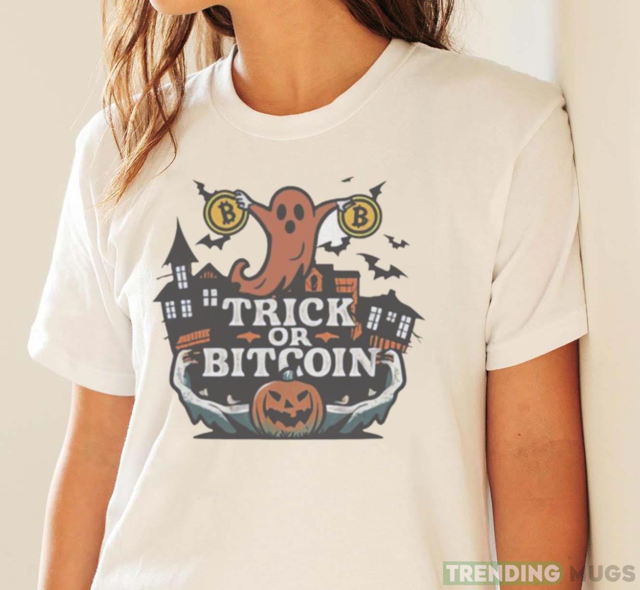 Ghost trick or bitcoin Halloween shirt Light Shirt Ghost trick or bitcoin Halloween shirt Light Shirt