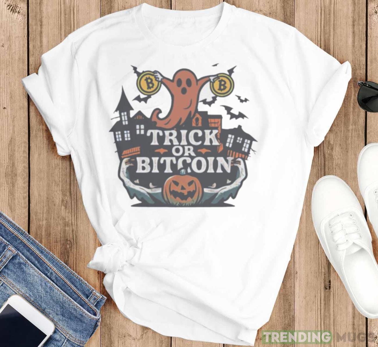 Ghost trick or bitcoin Halloween shirt Light Shirt Ghost trick or bitcoin Halloween shirt Light Shirt