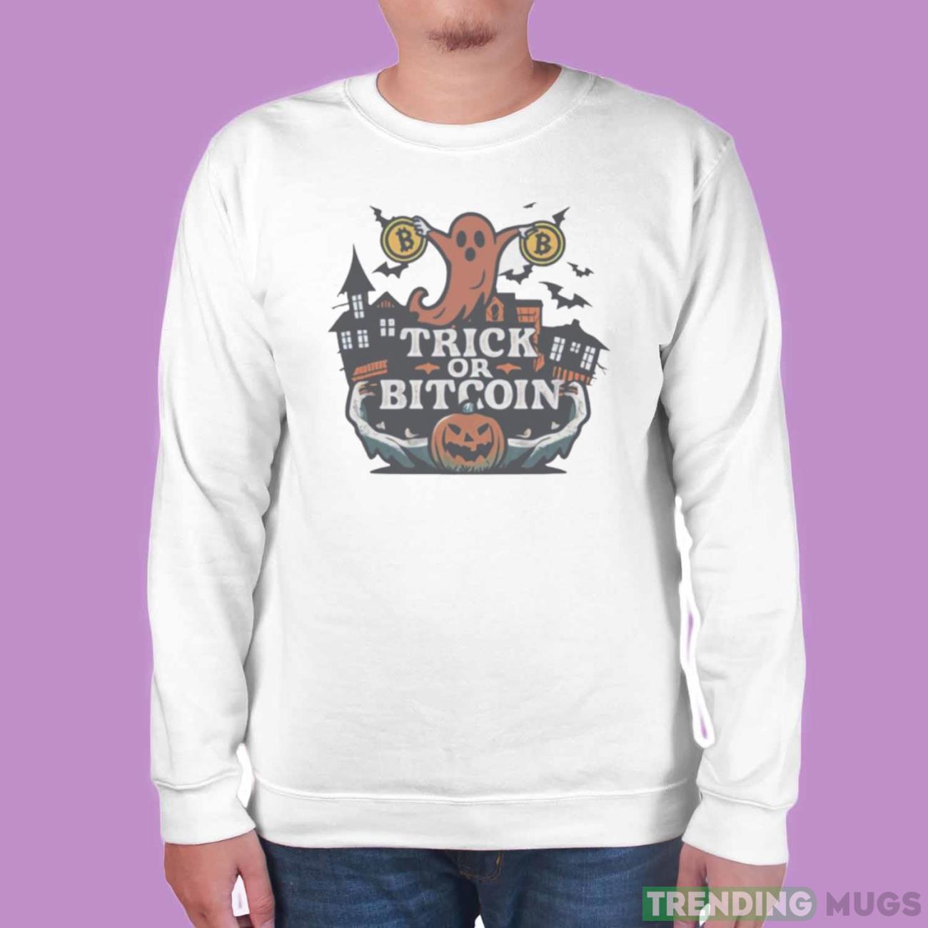 Ghost trick or bitcoin Halloween shirt Light Shirt Ghost trick or bitcoin Halloween shirt Light Shirt