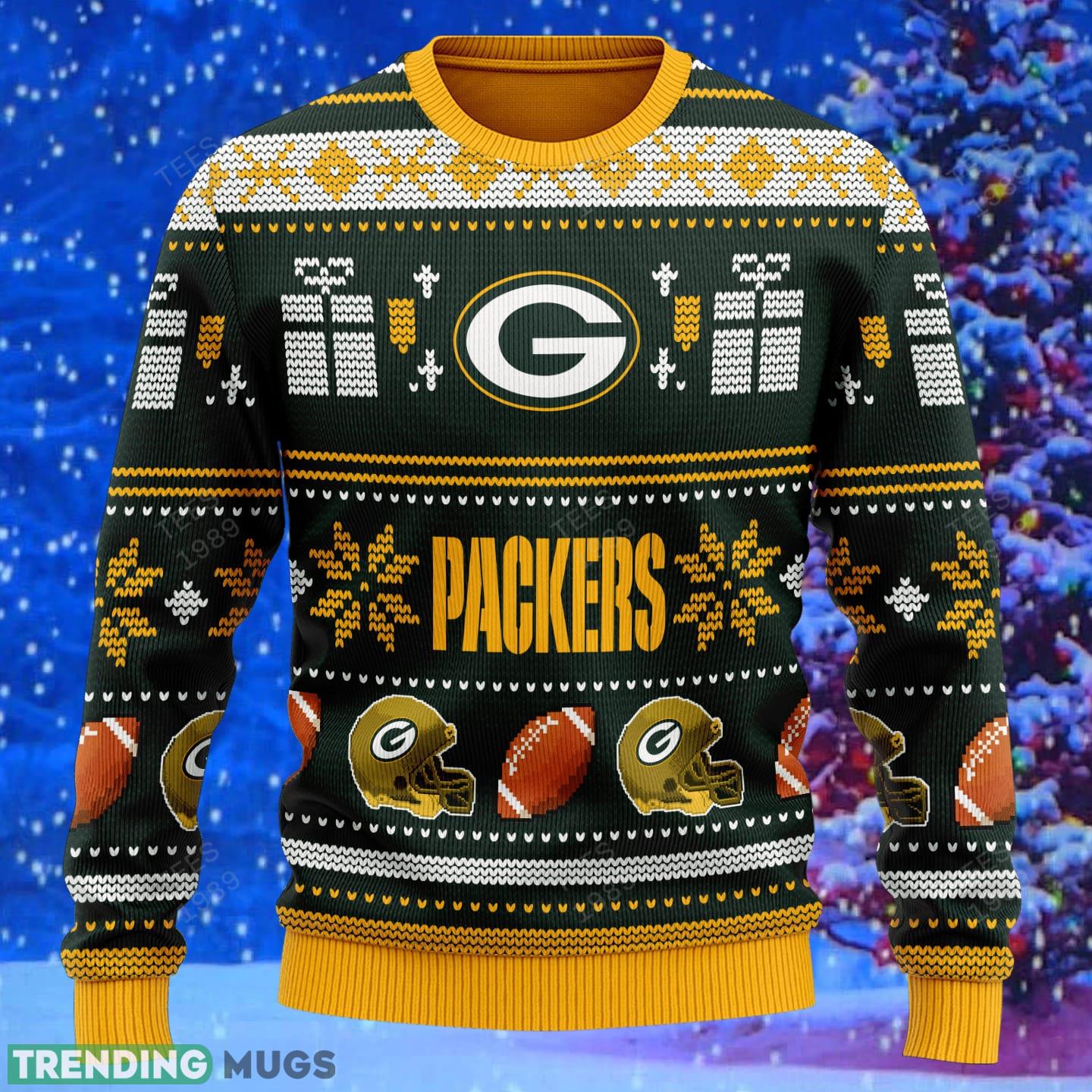 Green Bay Packers Design NFL Snowflakes Reindeer 3D Sweater Custom Number And Name 3D Sweater Green Bay Packers Design NFL Snowflakes Reindeer 3D Sweater Custom Number And Name 3D Sweater