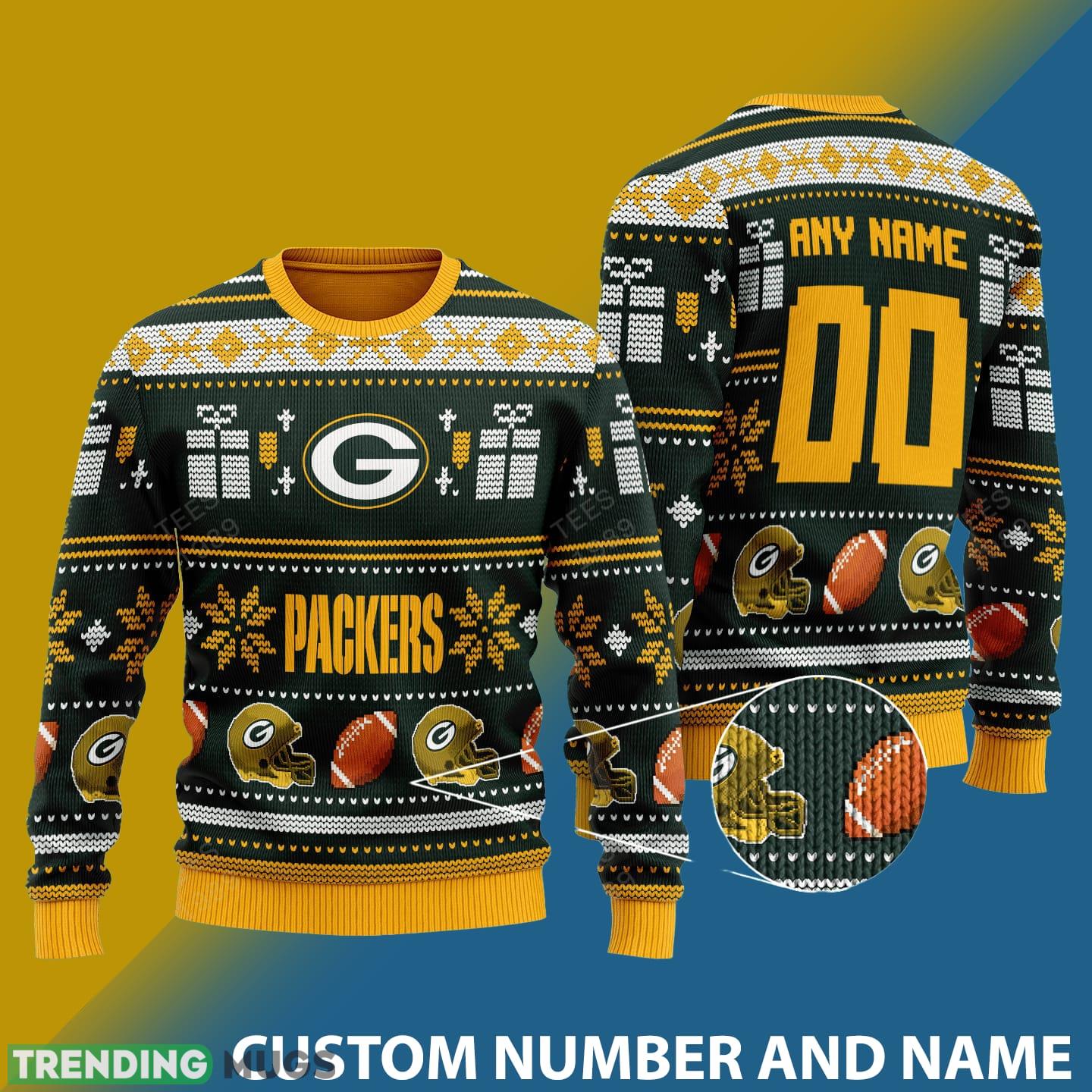 Green Bay Packers Design NFL Snowflakes Reindeer 3D Sweater Custom Number And Name - Green Bay Packers v1 NFL Knitted Sweater Photo 1 Green Bay Packers Design NFL Snowflakes Reindeer 3D Sweater Custom Number And Name - Green Bay Packers v1 NFL Knitted Sweater Photo 1