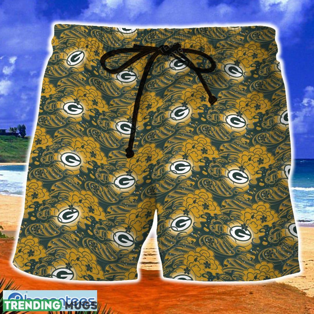 Green Bay Packers Great Waves Of Japanese Hawaiian Shirt And Short For Men Gift, Short Beach For Family Hawaiian Shirt Green Bay Packers Great Waves Of Japanese Hawaiian Shirt And Short For Men Gift, Short Beach For Family Hawaiian Shirt