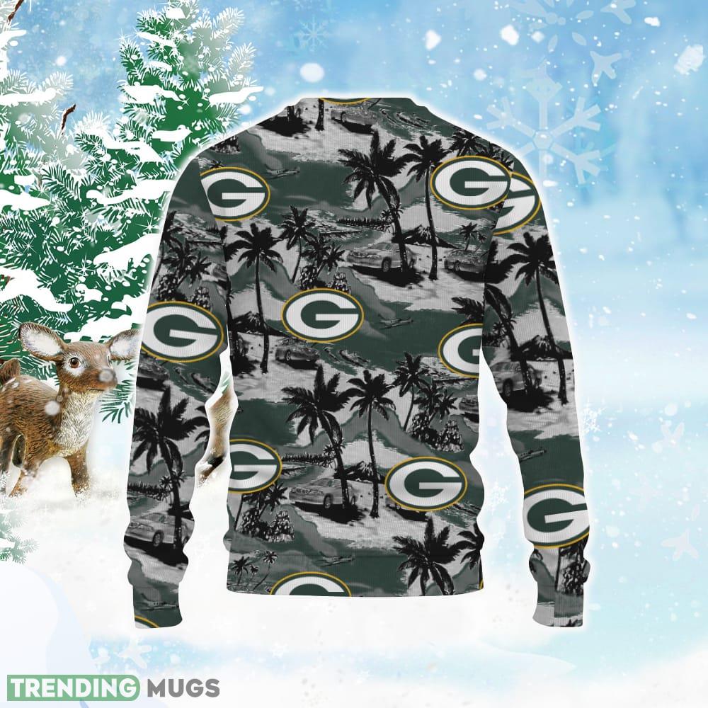 Green Bay Tropical Patterns Knitted Christmas Sweater All Over Print 3D Sweater Green Bay Tropical Patterns Knitted Christmas Sweater All Over Print 3D Sweater