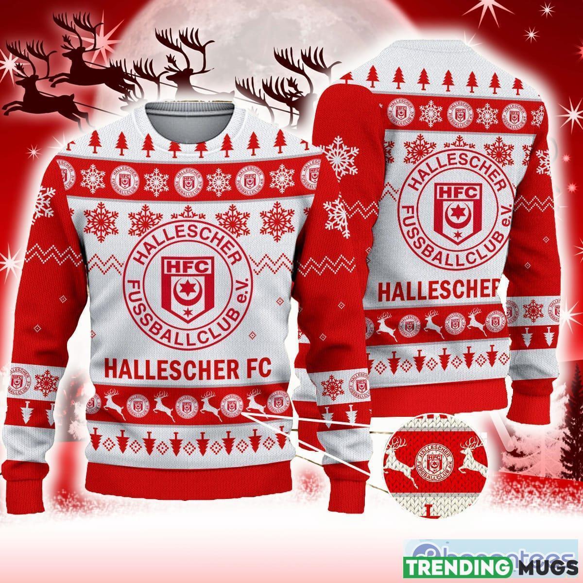 Hallescher FC Red Traditional 3D Sweater All Over Printed For Men And Women Gift Christmas Holiday - Hallescher FC 3D Sweater Photo 1 Hallescher FC Red Traditional 3D Sweater All Over Printed For Men And Women Gift Christmas Holiday - Hallescher FC 3D Sweater Photo 1