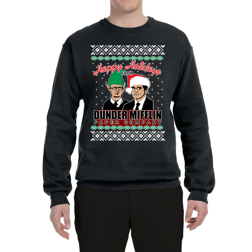 Happy Holidays From Dunder Mifflin Inc, Paper Company Mike and Dwight Sweater Sweatshirt For Men And Women Gift Ugly Christmas - 021023-192034 Happy Holidays From Dunder Mifflin Inc, Paper Company Mike and Dwight Sweater Sweatshirt For Men And Women Gift Ugly Christmas - 021023-192034