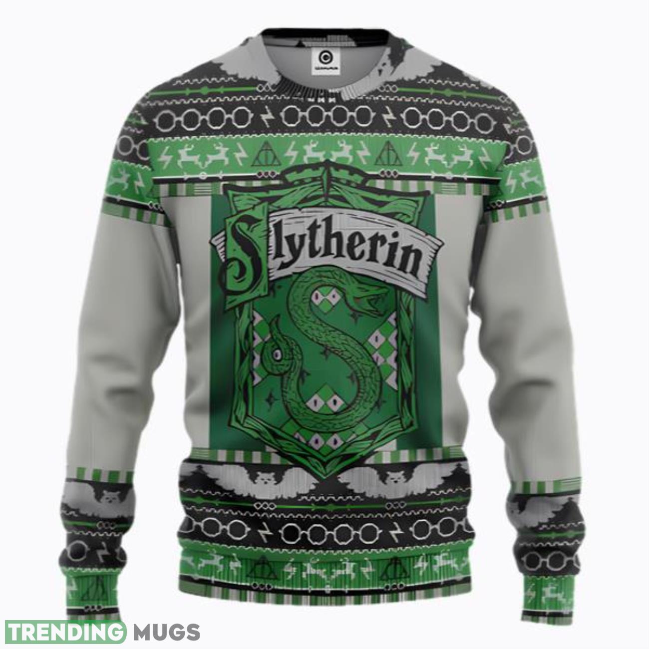 Harry Potter Slytherin Ugly Christmas Custom Green Ugly Sweater Product Photo 1 Harry Potter Slytherin Ugly Christmas Custom Green Ugly Sweater Product Photo 1