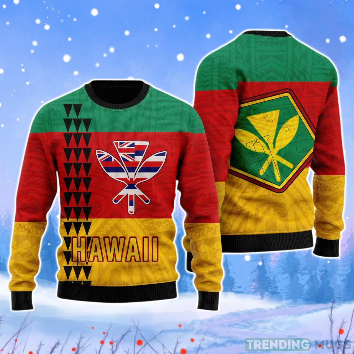 Hawaii Kanaka Flag Christmas Unisex Ugly Sweater Product Photo 1 Hawaii Kanaka Flag Christmas Unisex Ugly Sweater Product Photo 1