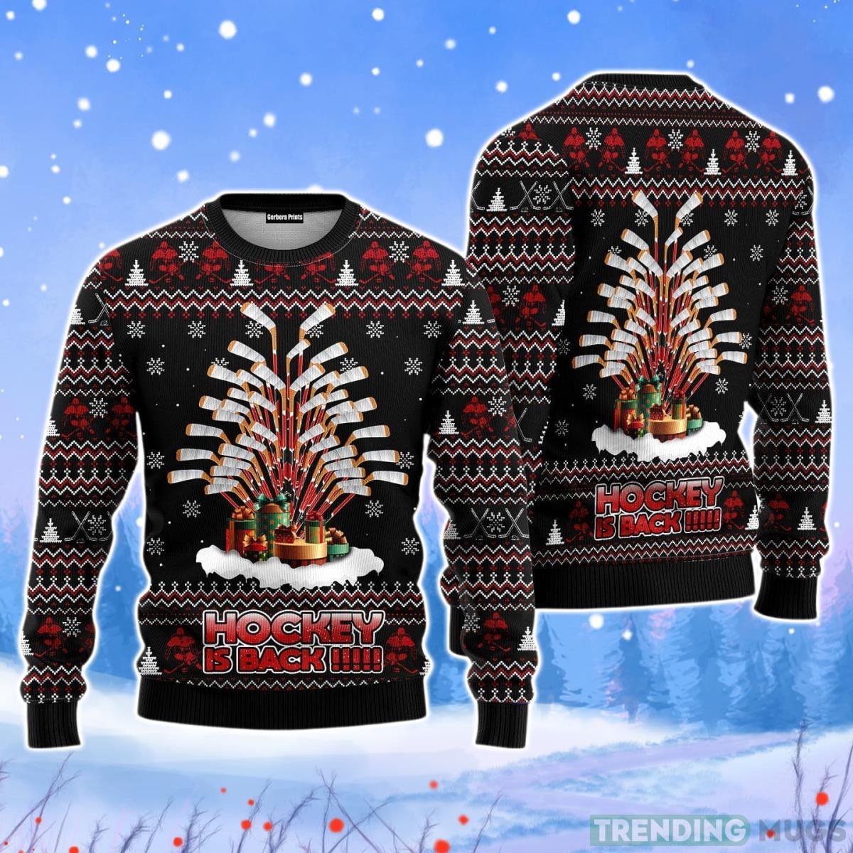 Hockey Is Back Christmas Unisex Ugly Sweater Product Photo 1 Hockey Is Back Christmas Unisex Ugly Sweater Product Photo 1