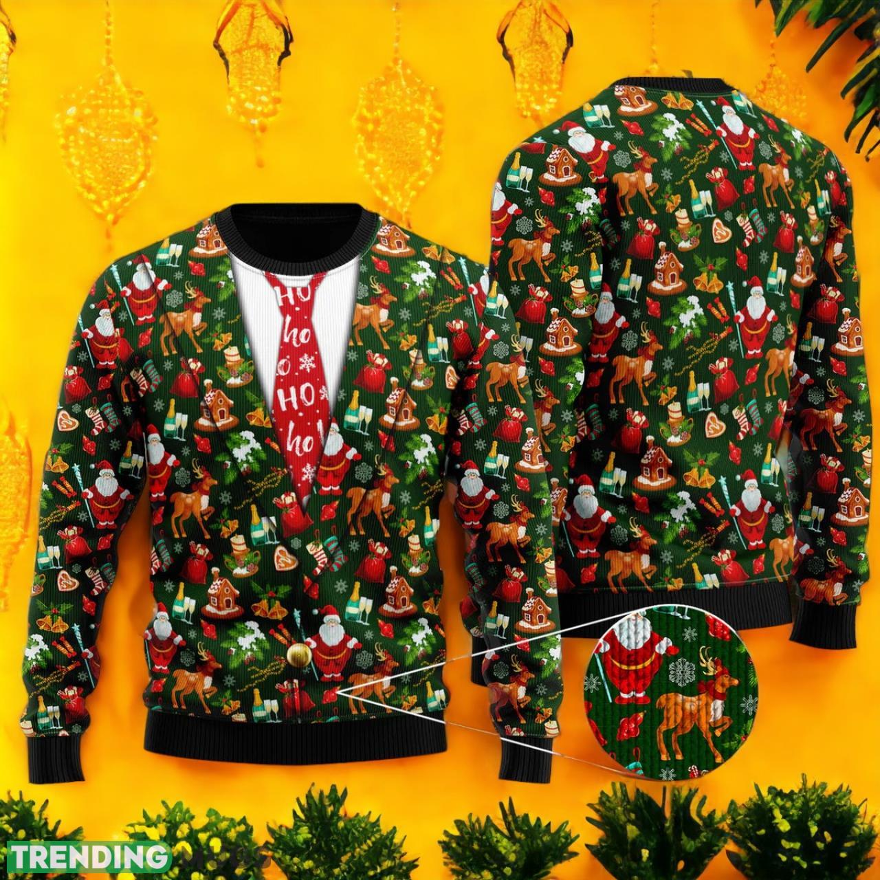 HoHoHo Santa Claus Christmas Night Ugly Christmas Sweater Product Photo 1 HoHoHo Santa Claus Christmas Night Ugly Christmas Sweater Product Photo 1