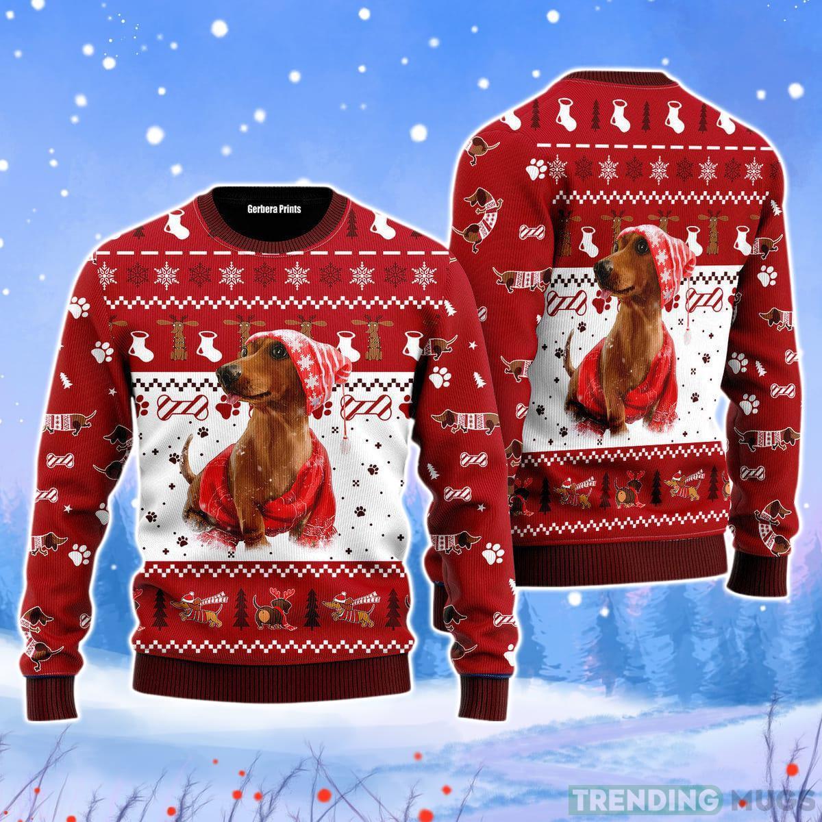 Holiday Dachshund Christmas Unisex Ugly Sweater Product Photo 1 Holiday Dachshund Christmas Unisex Ugly Sweater Product Photo 1