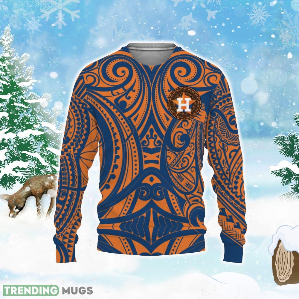 Houston Astros Polynesian Tattoo Mix Teams Knitted Christmas Sweater 3D Sweater Houston Astros Polynesian Tattoo Mix Teams Knitted Christmas Sweater 3D Sweater