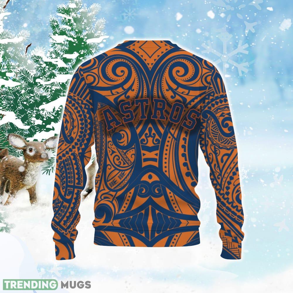 Houston Astros Polynesian Tattoo Mix Teams Knitted Christmas Sweater 3D Sweater Houston Astros Polynesian Tattoo Mix Teams Knitted Christmas Sweater 3D Sweater