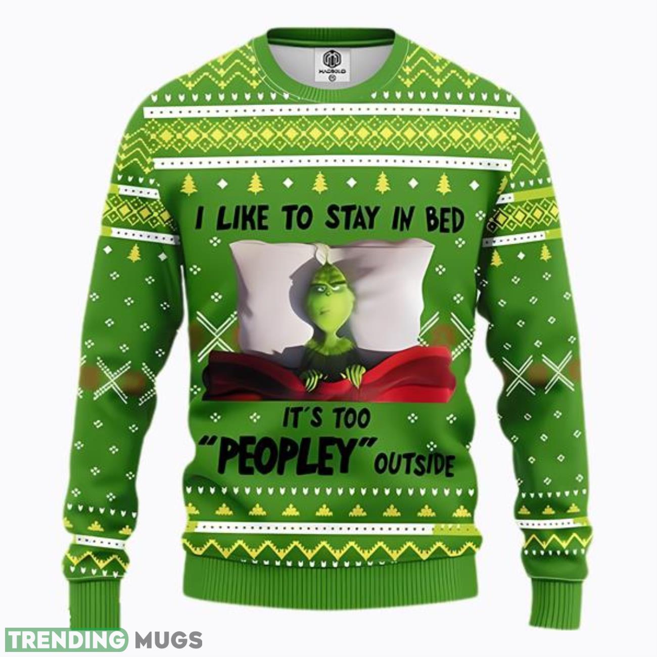 I Like To Stay In Bed It’s Too Peopley Outside Funny Ugly Christmas Sweater Product Photo 1 I Like To Stay In Bed It’s Too Peopley Outside Funny Ugly Christmas Sweater Product Photo 1