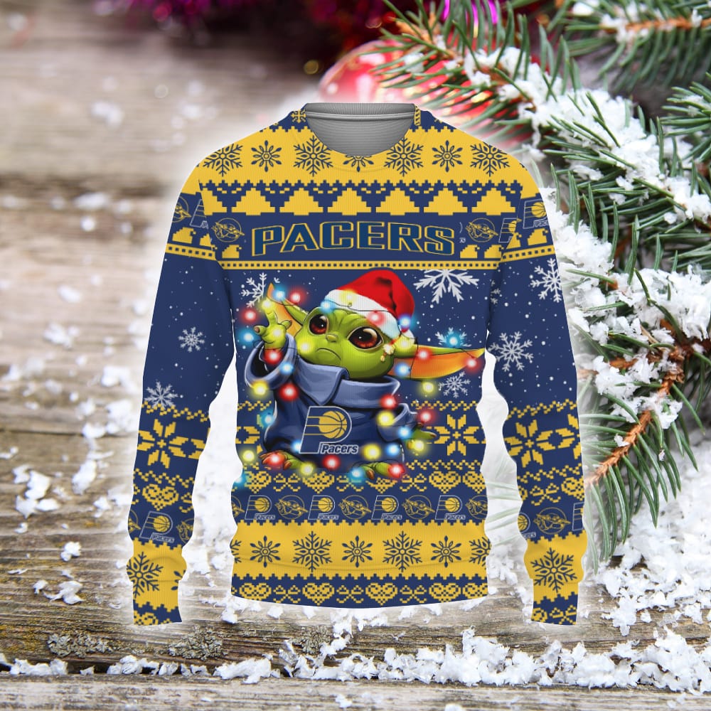 Indiana Pacers Baby Yoda Star Wars Sports Football American Ugly Christmas Sweater Christmas Gift Holiday Unisex Sweatshirt For Fans 3D Sweater Indiana Pacers Baby Yoda Star Wars Sports Football American Ugly Christmas Sweater Christmas Gift Holiday Unisex Sweatshirt For Fans 3D Sweater