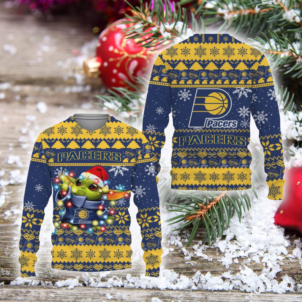 Indiana Pacers Baby Yoda Star Wars Sports Football American Ugly Christmas Sweater Christmas Gift Holiday Unisex Sweatshirt For Fans - 011023-095107 Indiana Pacers Baby Yoda Star Wars Sports Football American Ugly Christmas Sweater Christmas Gift Holiday Unisex Sweatshirt For Fans - 011023-095107