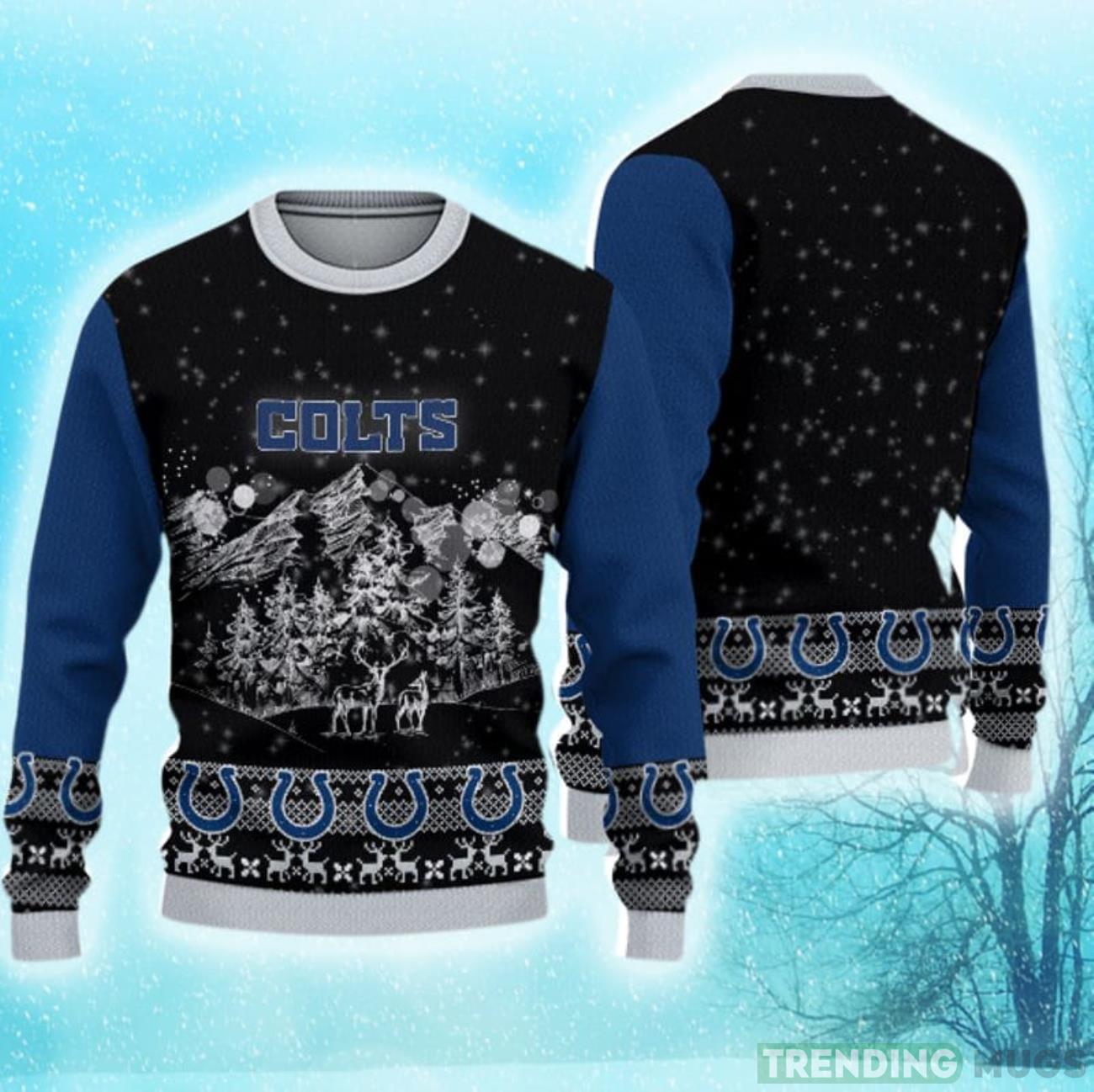 Indianapolis Colts Christmas Mountain Hot Trending Ugly Sweater For Fans Product Photo 1 Indianapolis Colts Christmas Mountain Hot Trending Ugly Sweater For Fans Product Photo 1