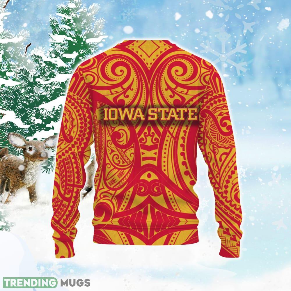 Iowa State Cyclones Polynesian Tattoo Mix Team Ugly Xmas AOP Sweater 3D Sweater Iowa State Cyclones Polynesian Tattoo Mix Team Ugly Xmas AOP Sweater 3D Sweater
