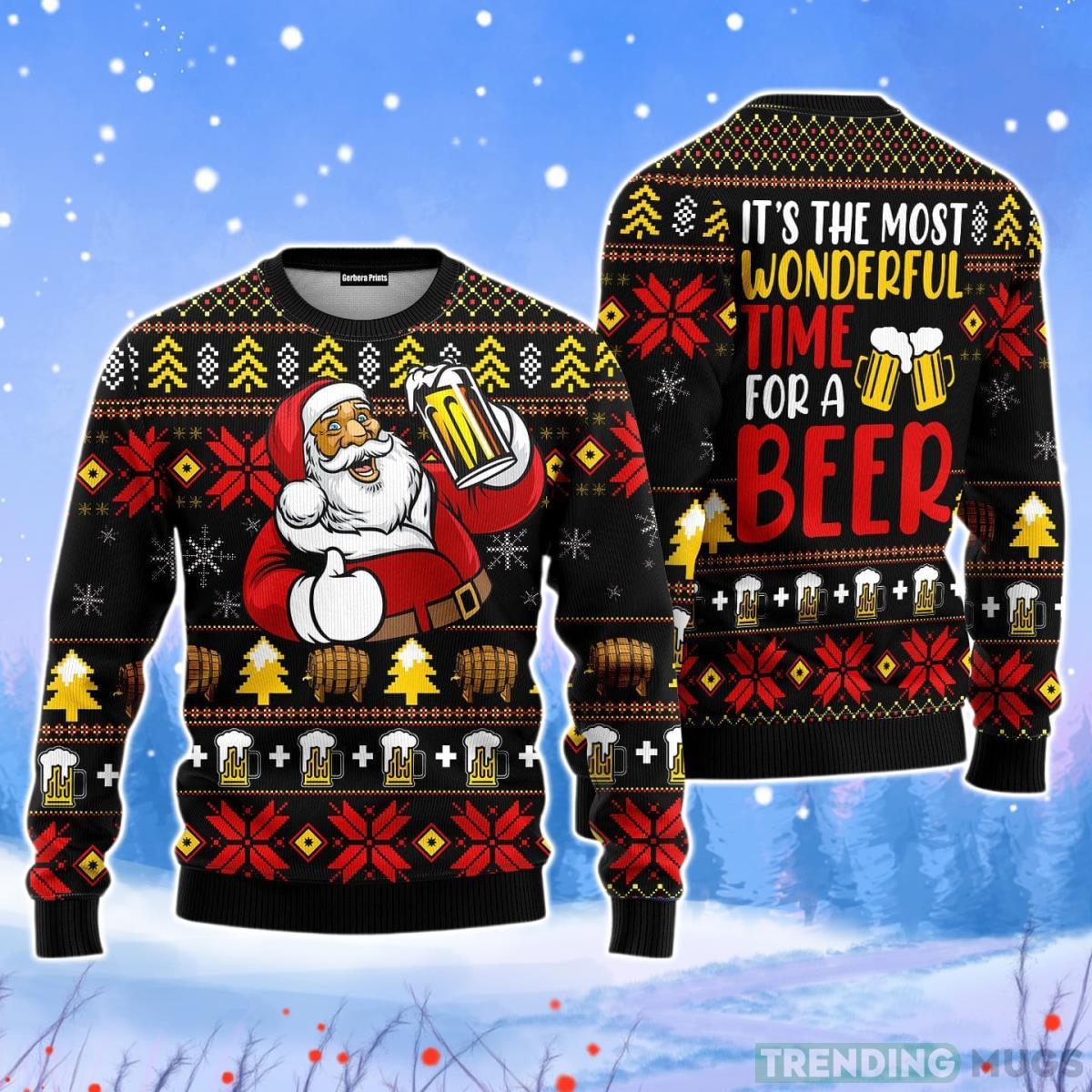 It's The Most Wonderful Time For A Beer Christmas Unisex Ugly Sweater Product Photo 1