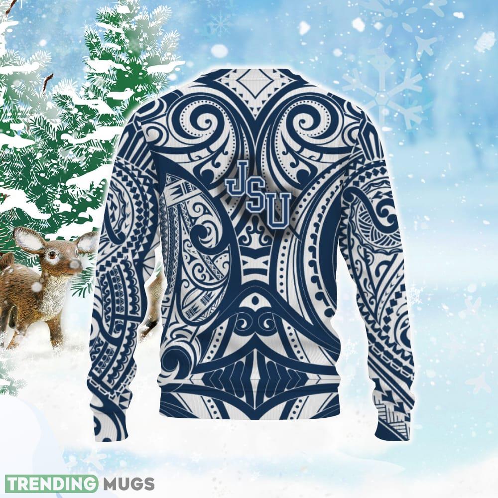 Jackson State Tigers Polynesian Tattoo Mix Team Ugly Christmas Sweater 3D Sweater Jackson State Tigers Polynesian Tattoo Mix Team Ugly Christmas Sweater 3D Sweater