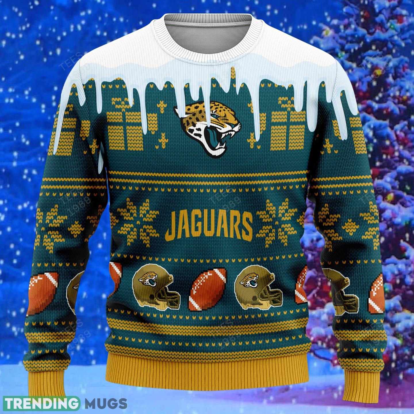 Jacksonville Jaguars Graphics NFL Snowflakes Reindeer 3D Sweater Custom Number And Name 3D Sweater Jacksonville Jaguars Graphics NFL Snowflakes Reindeer 3D Sweater Custom Number And Name 3D Sweater