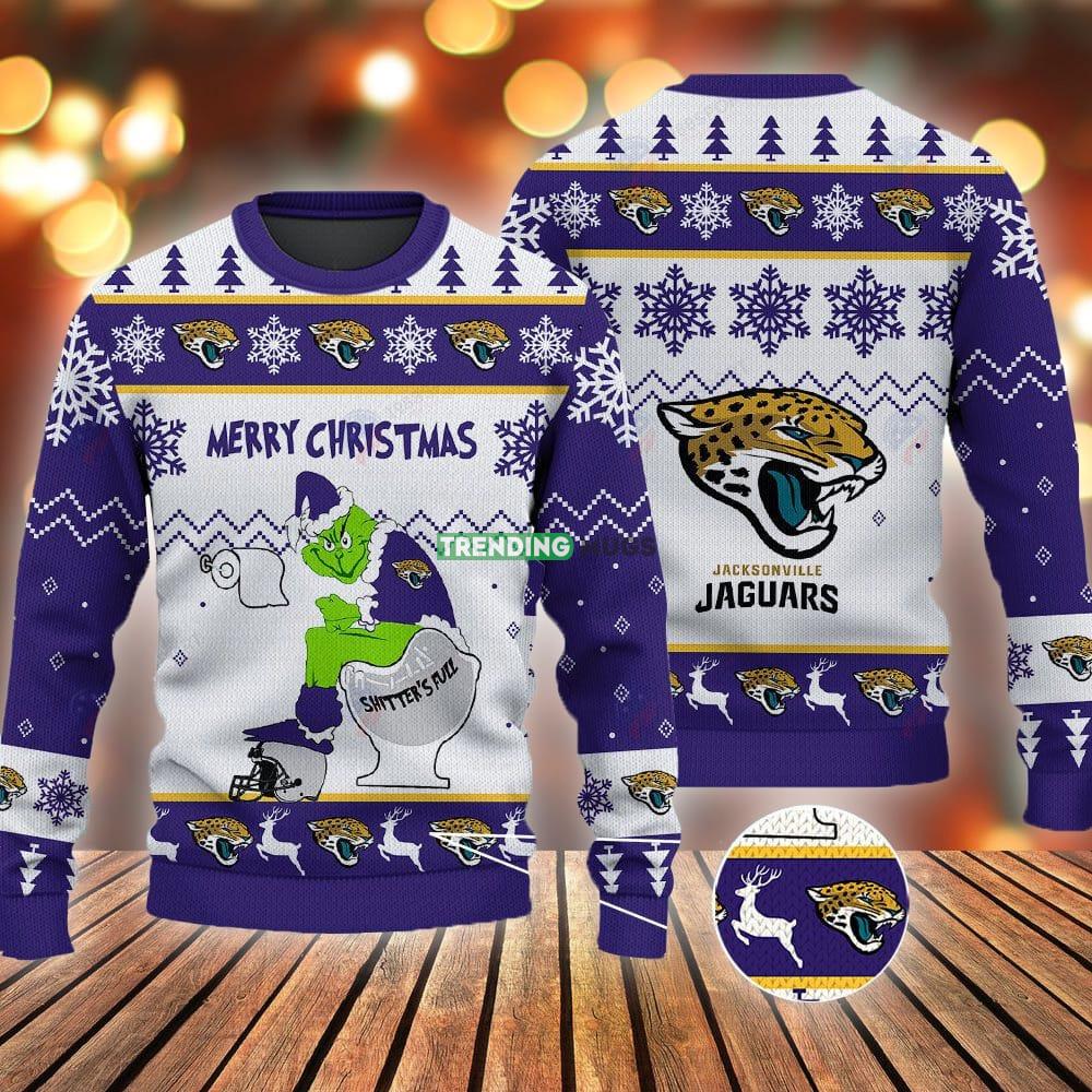 Jacksonville Jaguars Grinch Shitter's Full NFL Purple Ugly Christmas Sweater - Jacksonville Jaguars Grinch Shitter's Full NFL Purple Ugly Christmas Sweater