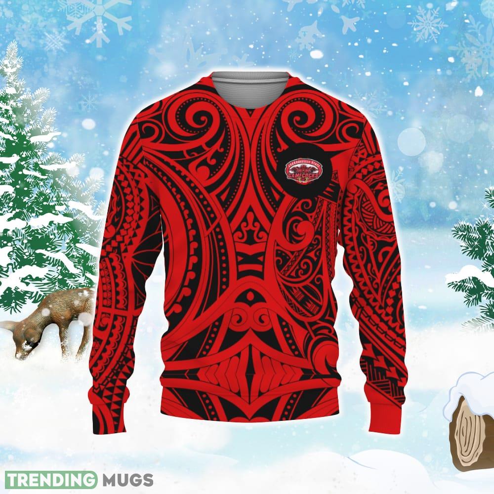 Jacksonville State Gamecocks Polynesian Tattoo Mix Teams Ugly Xmas Sweater 3D Sweater Jacksonville State Gamecocks Polynesian Tattoo Mix Teams Ugly Xmas Sweater 3D Sweater
