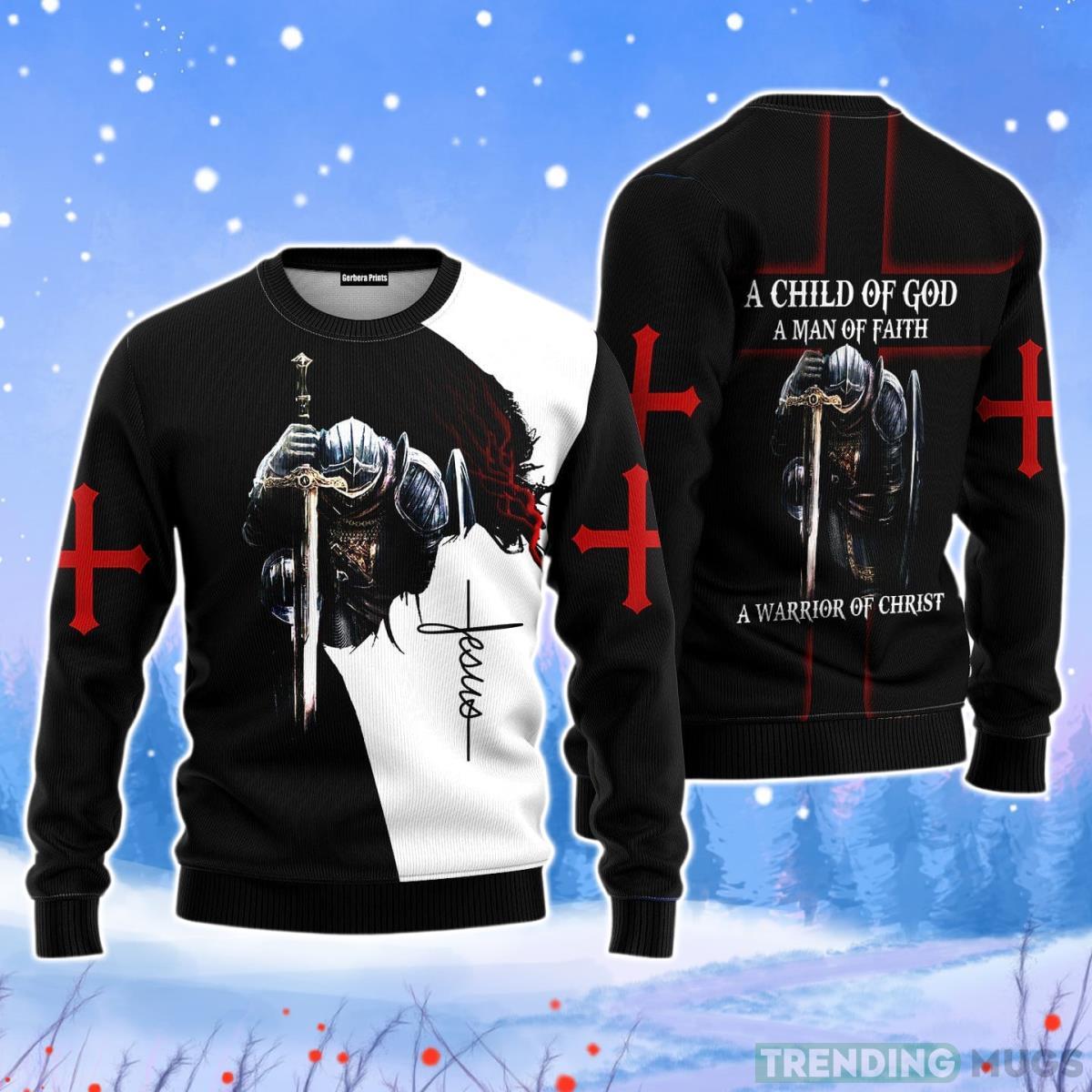 Jesus A Child Of God A Warrior Of Christ Christmas Unisex Ugly Sweater Product Photo 1 Jesus A Child Of God A Warrior Of Christ Christmas Unisex Ugly Sweater Product Photo 1