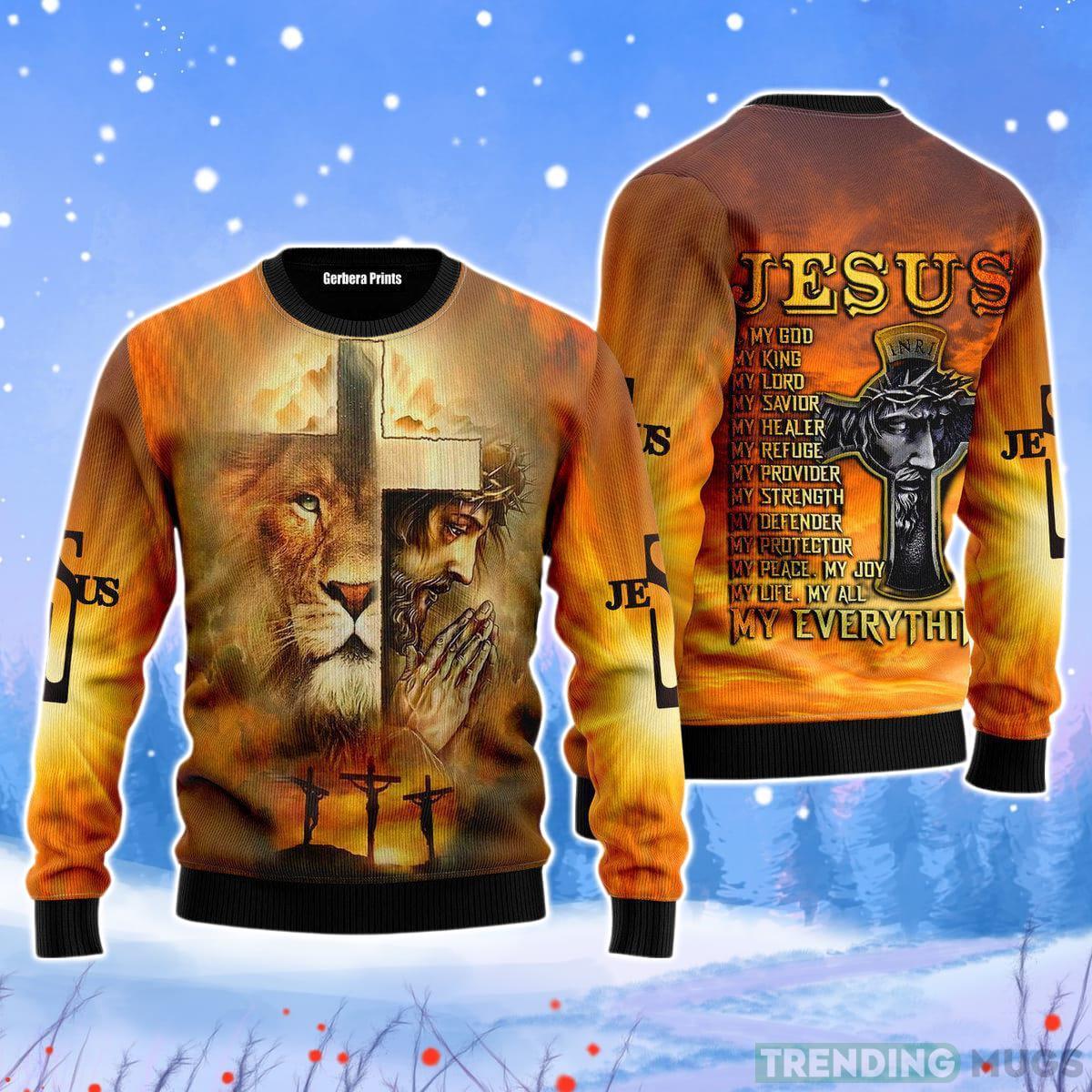 Jeus Is My God Christmas Unisex Ugly Sweater Product Photo 1 Jeus Is My God Christmas Unisex Ugly Sweater Product Photo 1