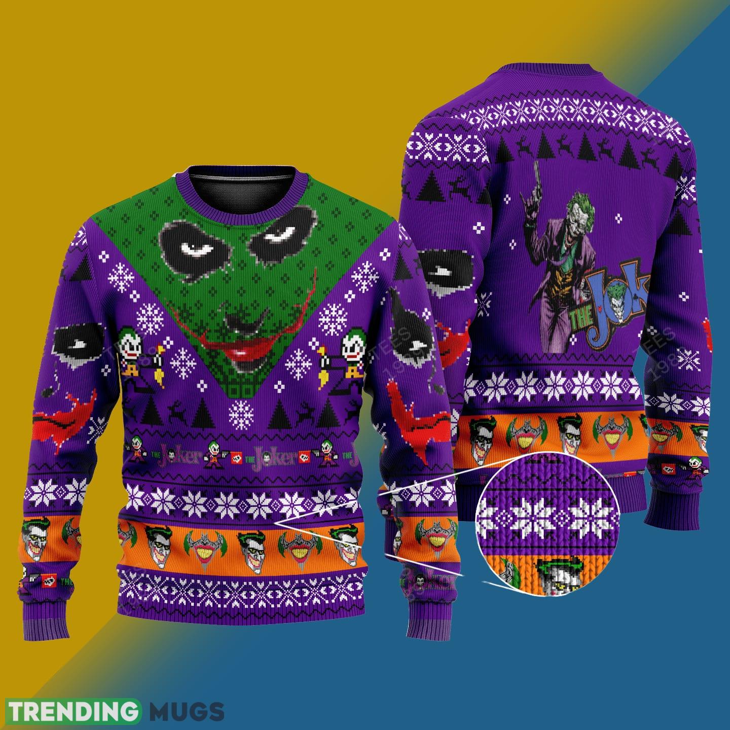 Jocker Dc Comics Knitted Xmas Sweater Gift Men And Women - Jocker Dc Comics Knitted Sweater Photo 1 Jocker Dc Comics Knitted Xmas Sweater Gift Men And Women - Jocker Dc Comics Knitted Sweater Photo 1