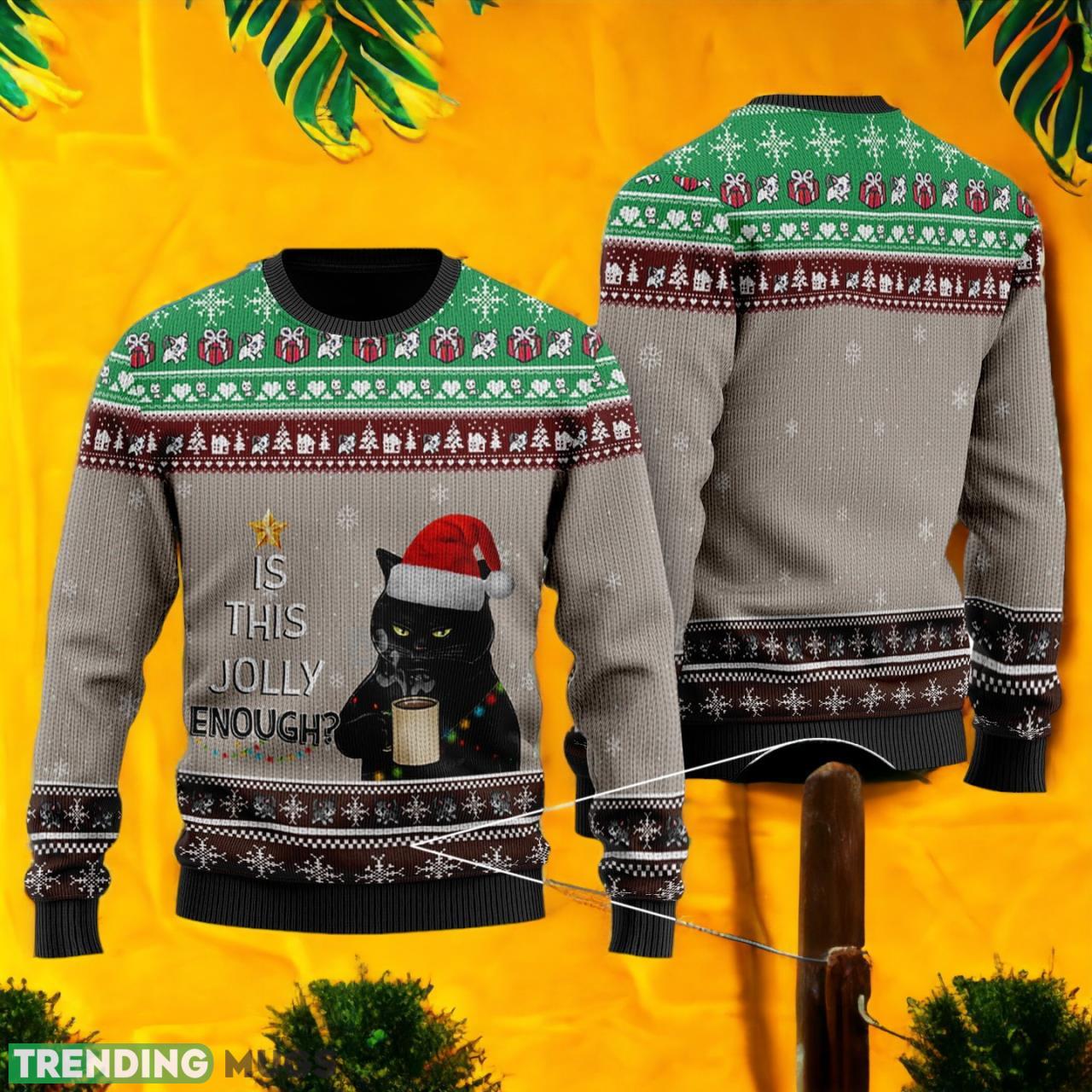 Jolly With Coffee Ugly Christmas Sweater For Men & Women Product Photo 1 Jolly With Coffee Ugly Christmas Sweater For Men & Women Product Photo 1