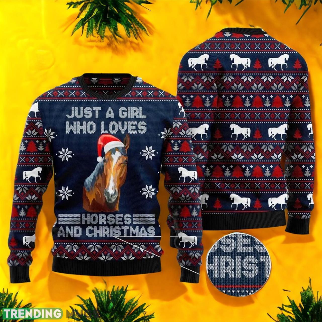Just A Girl Who Loves Horse Ugly Christmas Sweater For Men & Women Product Photo 1 Just A Girl Who Loves Horse Ugly Christmas Sweater For Men & Women Product Photo 1