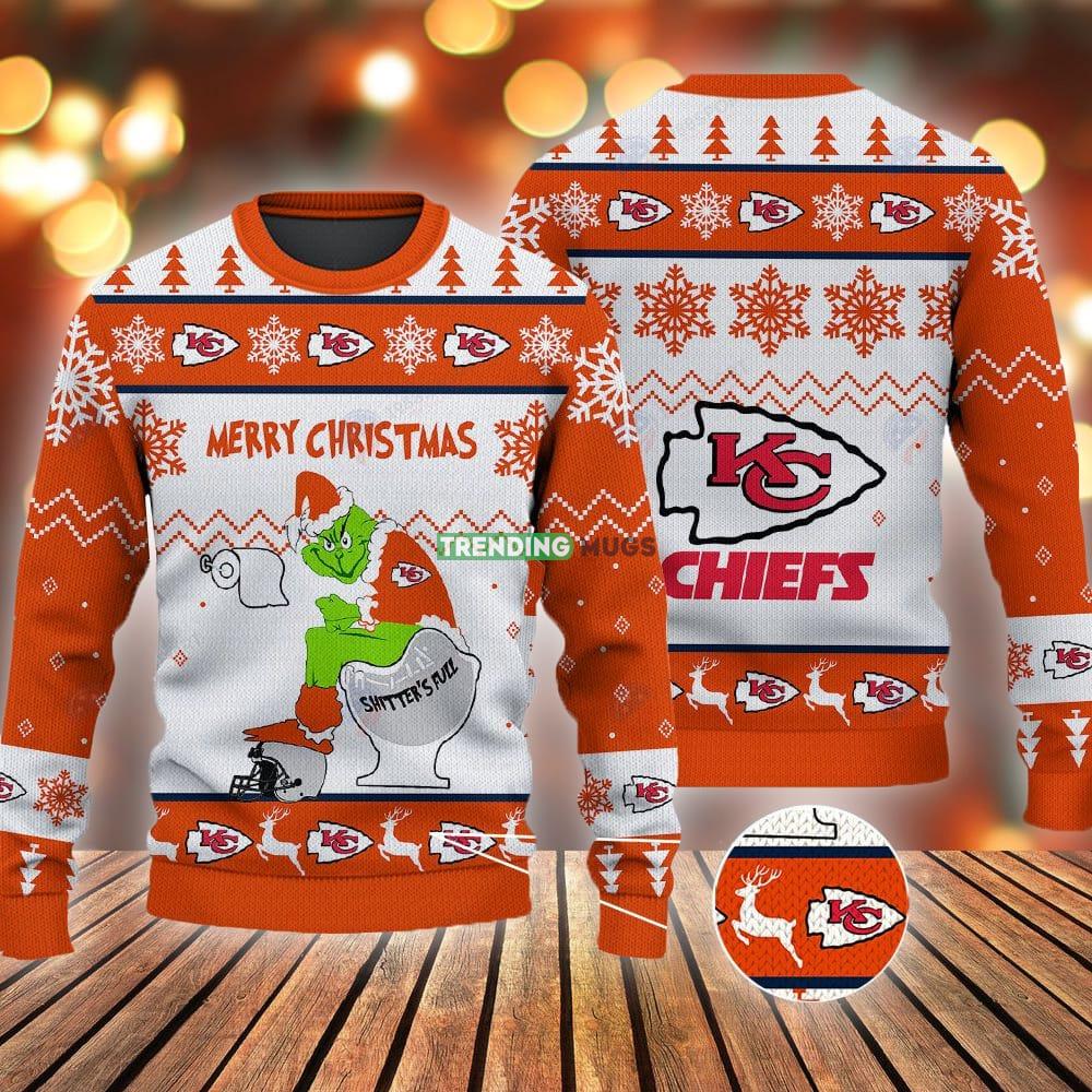Kansas City Chiefs Grinch Shitter's Full NFL Orange Ugly Christmas Sweater 3D Sweater Kansas City Chiefs Grinch Shitter's Full NFL Orange Ugly Christmas Sweater - Kansas City Chiefs Grinch Shitter's Full NFL Orange Ugly Christmas Sweater