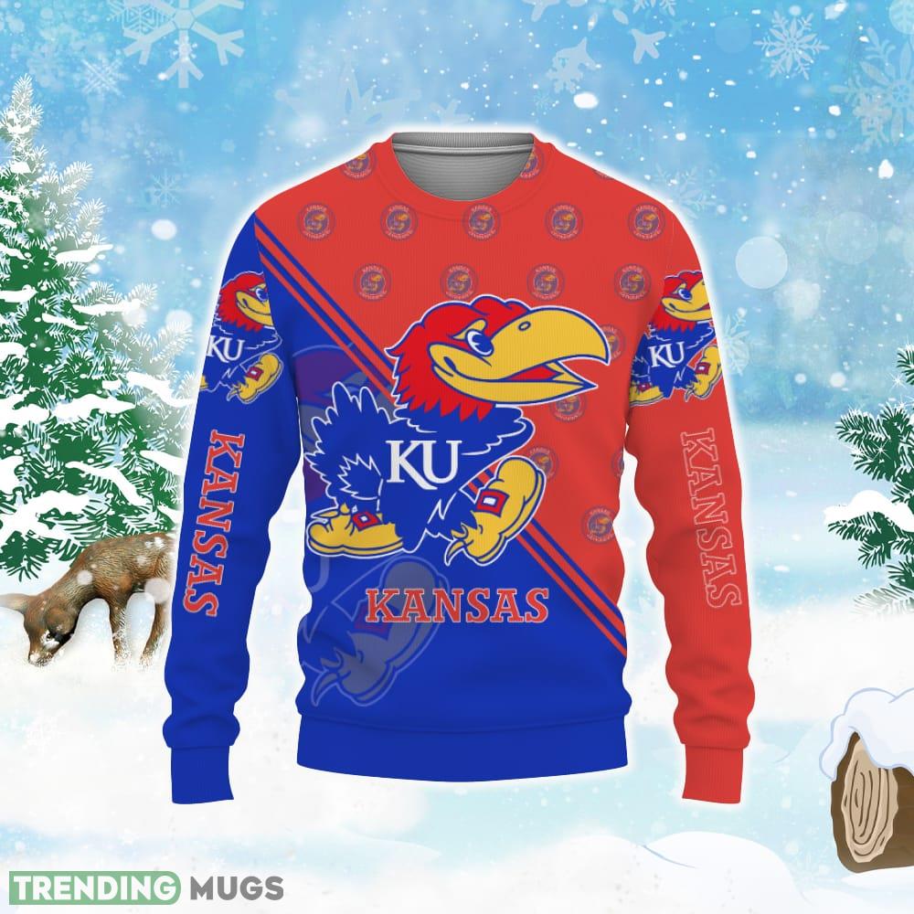 Kansas Jayhawks Cross Style Knitted Xmas Sweater 3D Sweater Kansas Jayhawks Cross Style Knitted Xmas Sweater 3D Sweater