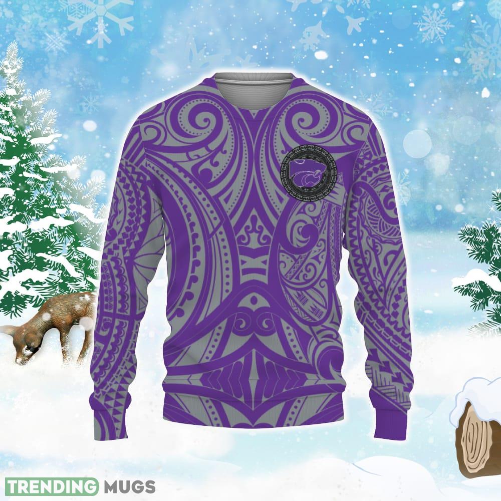 Kansas State Wildcats Polynesian Tattoo Mix Team Ugly Xmas AOP Sweater 3D Sweater Kansas State Wildcats Polynesian Tattoo Mix Team Ugly Xmas AOP Sweater 3D Sweater