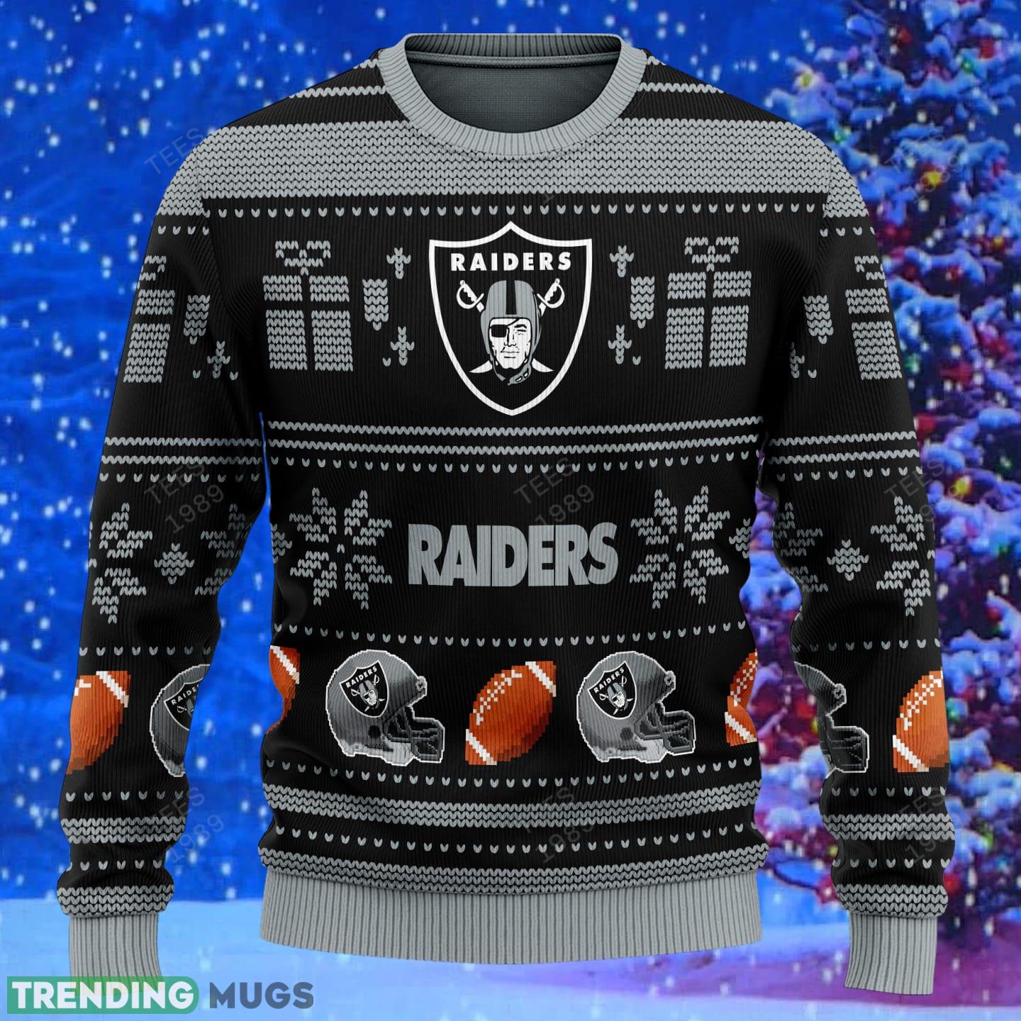 Las Vegas Raiders Design NFL Snowflakes Reindeer 3D Sweater Custom Number And Name 3D Sweater Las Vegas Raiders Design NFL Snowflakes Reindeer 3D Sweater Custom Number And Name 3D Sweater