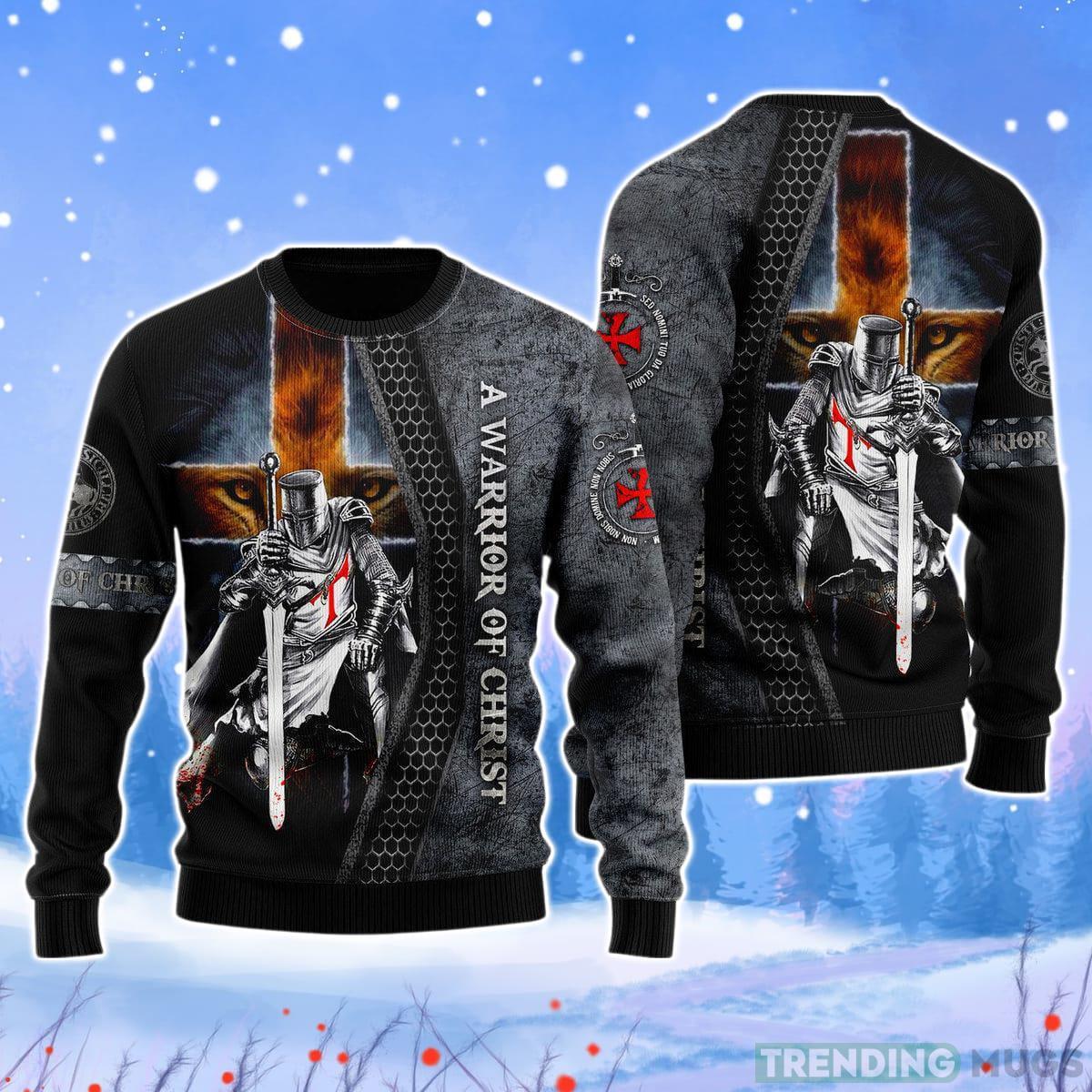Legend Of Knight Templar Christmas Unisex Ugly Sweater Product Photo 1 Legend Of Knight Templar Christmas Unisex Ugly Sweater Product Photo 1