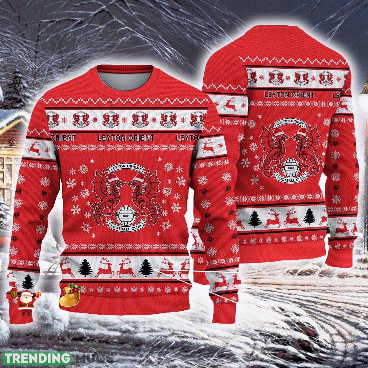 Leyton Orient Efl Ugly Christmas 3D Sweater For Fans Gift Snow Flowers Christmas Tree Unisex - Leyton Orient Efl Ugly Christmas 3D Sweater For Fans Gift Leyton Orient Efl Ugly Christmas 3D Sweater For Fans Gift Snow Flowers Christmas Tree Unisex - Leyton Orient Efl Ugly Christmas 3D Sweater For Fans Gift