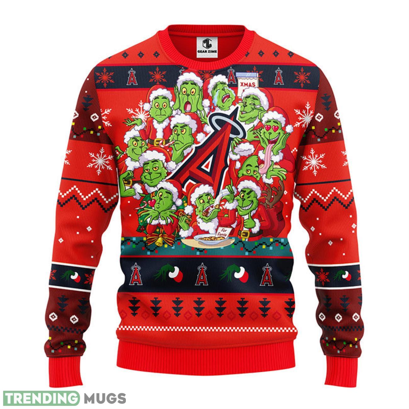 Los Angeles Angels 12 Grinch Xmas Day Christmas Ugly Sweater Product Photo 1 Los Angeles Angels 12 Grinch Xmas Day Christmas Ugly Sweater Product Photo 1