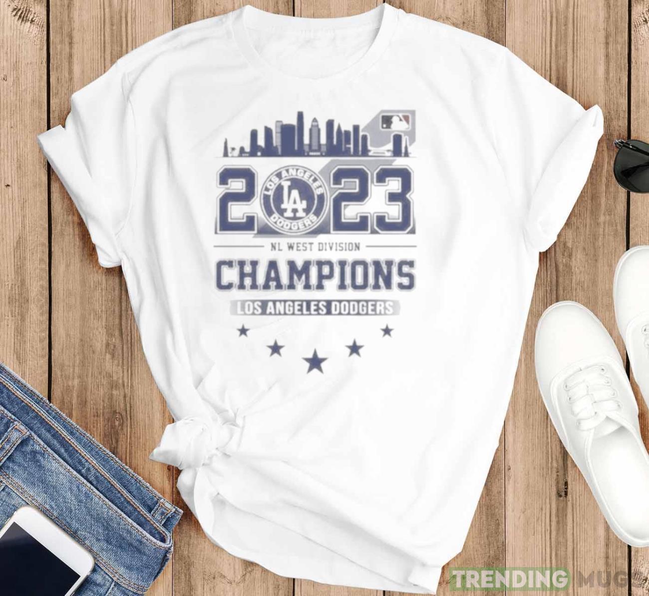 Los Angeles Dodgers 2023 NL Division Champions Skyline T Shirt Light Shirt Los Angeles Dodgers 2023 NL Division Champions Skyline T Shirt Light Shirt
