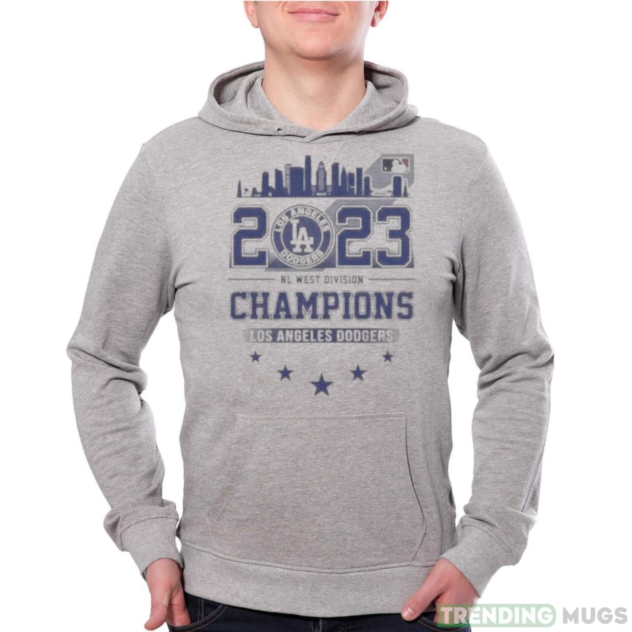 Los Angeles Dodgers 2023 NL Division Champions Skyline T Shirt Product Photo 1 Los Angeles Dodgers 2023 NL Division Champions Skyline T Shirt Product Photo 1