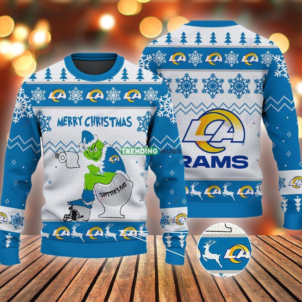 Los Angeles Rams Grinch Shitter's Full NFL Blue Ugly Christmas Sweater 3D Sweater Los Angeles Rams Grinch Shitter's Full NFL Blue Ugly Christmas Sweater - Los Angeles Rams Grinch Shitter's Full NFL Blue Ugly Christmas Sweater