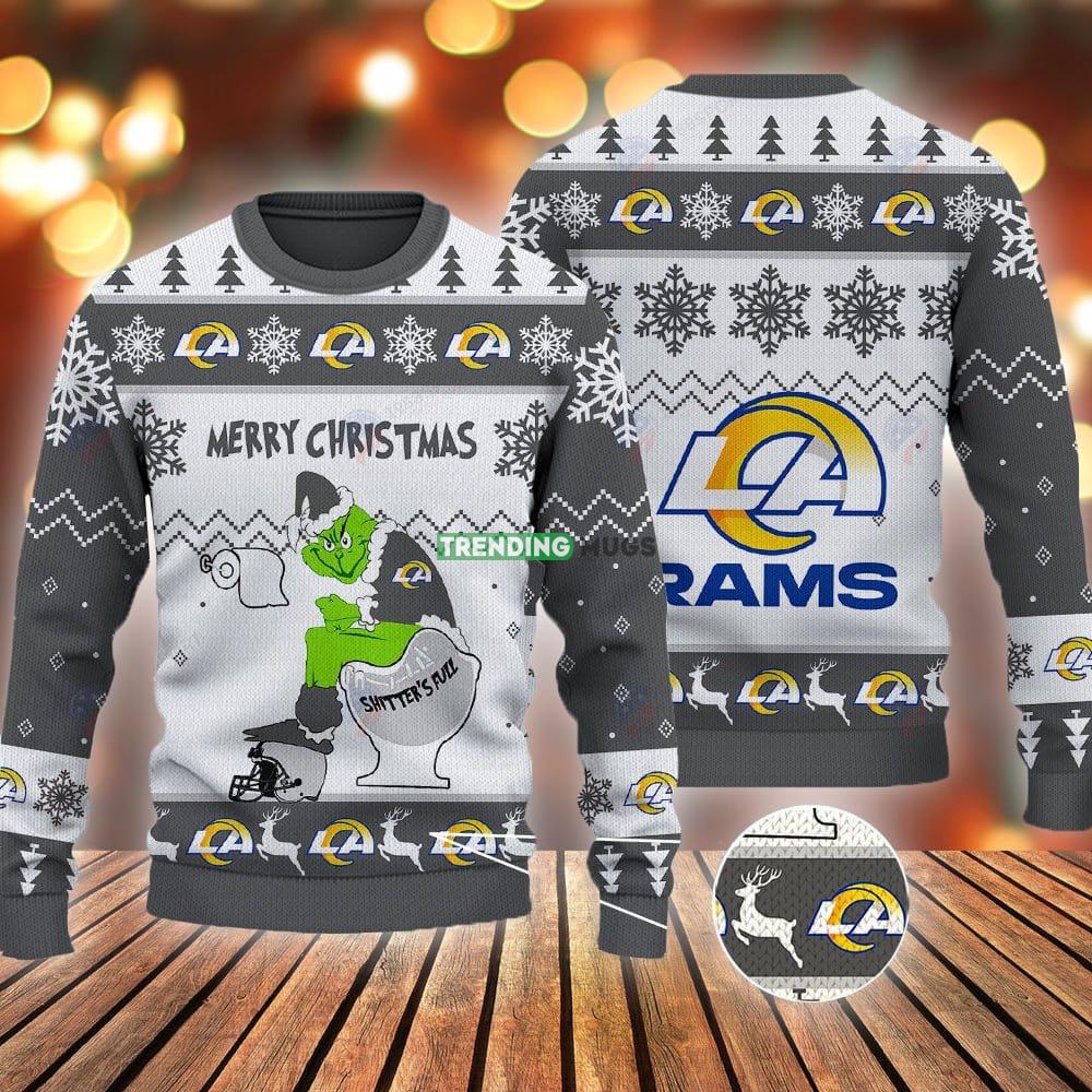 Los Angeles Rams Grinch Shitter's Full NFL Grey Ugly Christmas Sweater 3D Sweater Los Angeles Rams Grinch Shitter's Full NFL Grey Ugly Christmas Sweater - Los Angeles Rams Grinch Shitter's Full NFL Grey Ugly Christmas Sweater