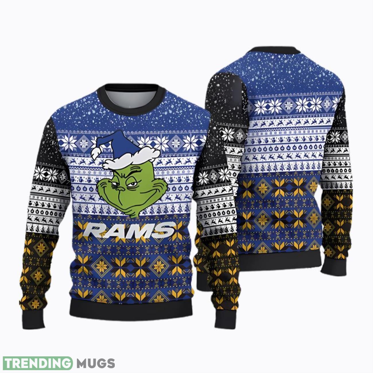 Los Angeles Rams Ugly Christmas Sweaters Grinch Product Photo 1 Los Angeles Rams Ugly Christmas Sweaters Grinch Product Photo 1