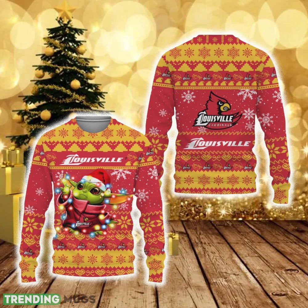 Louisville Cardinals Baby Yoda Star Wars Sports Football American New 3D Sweater Gift Ugly Christmas - Louisville Cardinals Baby Yoda Star Wars Sports Football American New 3D Sweater Gift Ugly Christmas Louisville Cardinals Baby Yoda Star Wars Sports Football American New 3D Sweater Gift Ugly Christmas - Louisville Cardinals Baby Yoda Star Wars Sports Football American New 3D Sweater Gift Ugly Christmas