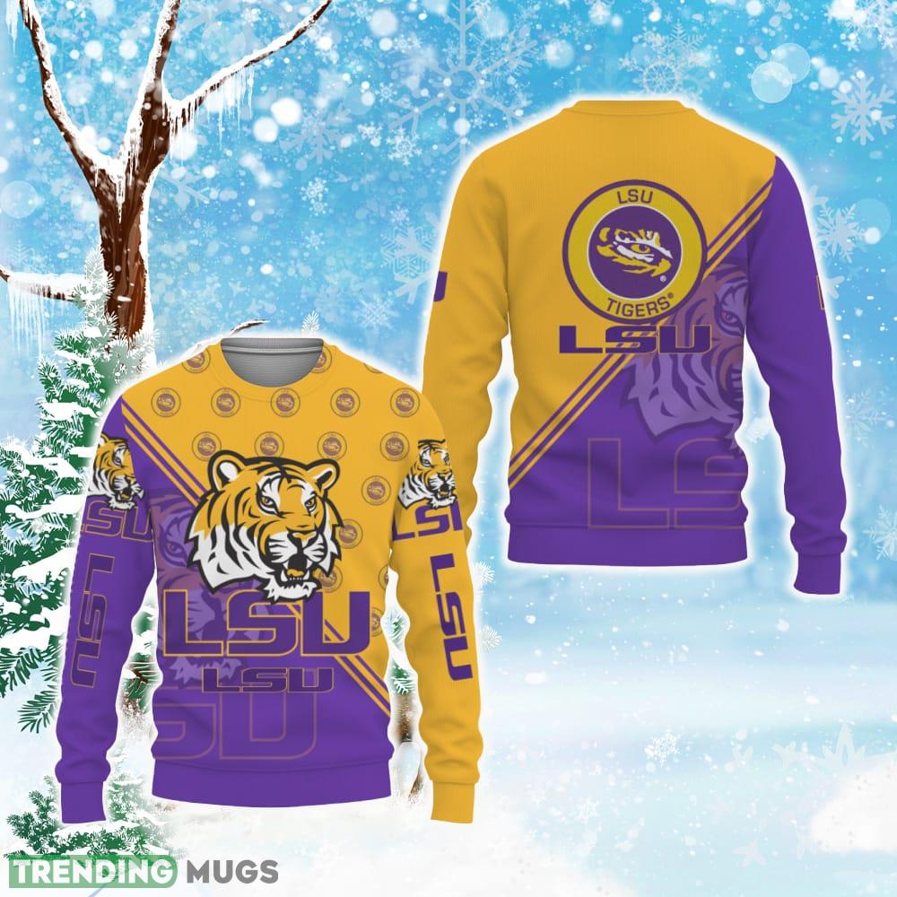 LSU Tigers Cross Style Style Ugly Xmas AOP Sweater For Fans - LSU Tigers Cross Style Ugly Christmas Sweater Photo 1 LSU Tigers Cross Style Style Ugly Xmas AOP Sweater For Fans - LSU Tigers Cross Style Ugly Christmas Sweater Photo 1