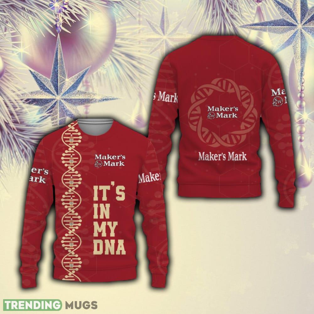 Maker’s Mark Whiskey It's In My DNA Ugly Christmas Sweater Men And Women Gift For Fans Holidays 3D Sweater Maker’s Mark Whiskey It's In My DNA Ugly Christmas Sweater Men And Women Gift For Fans Holidays - Maker’s Mark Whiskey It's In My DNA Ugly Christmas Sweater Men And Women Gift For Fans Holidays