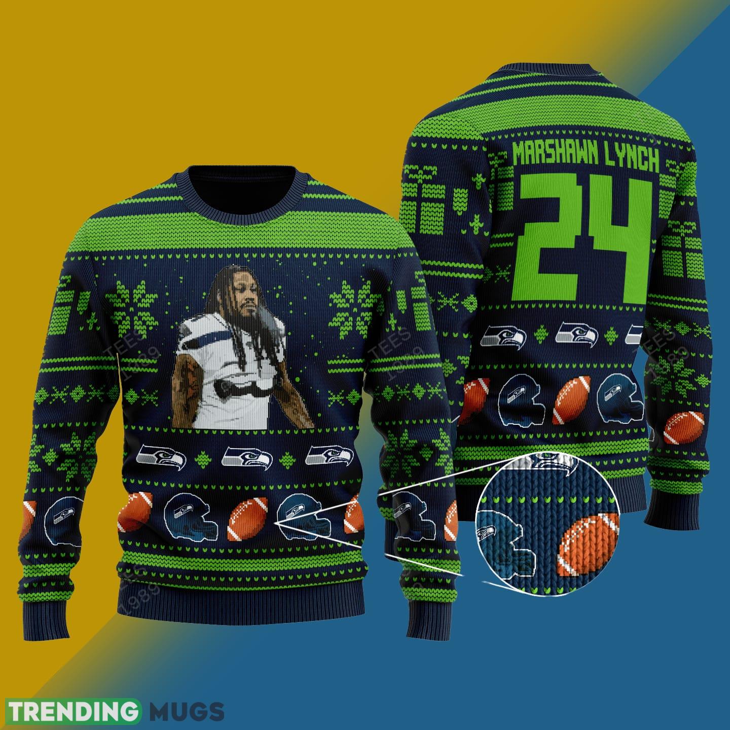 Marshawn Lynch seattle seahawks NFL Knitted Xmas Sweater Gift Men And Women - Marshawn Lynch seattle seahawks NFL Knitted Sweater Photo 1 Marshawn Lynch seattle seahawks NFL Knitted Xmas Sweater Gift Men And Women - Marshawn Lynch seattle seahawks NFL Knitted Sweater Photo 1
