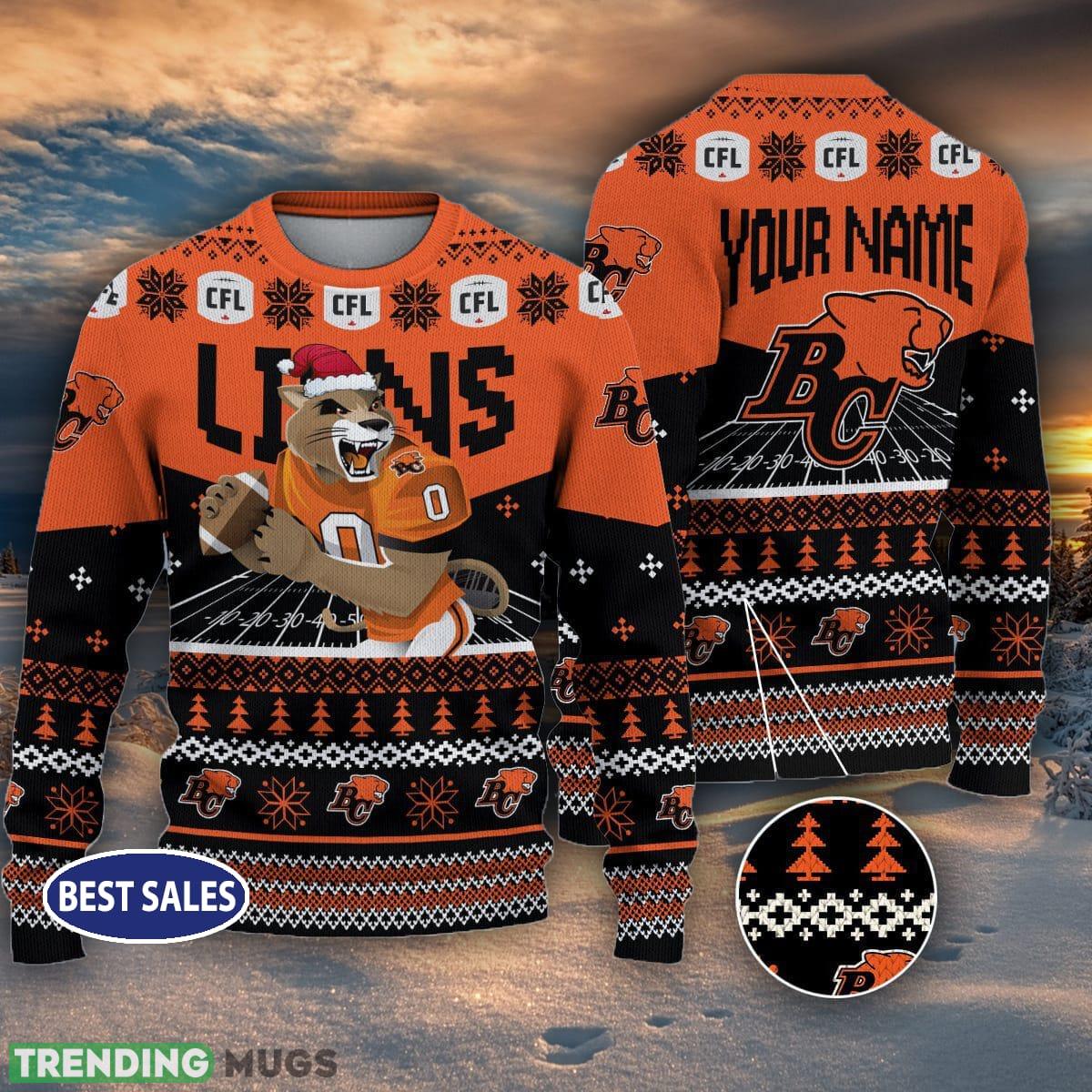 Mascot BC Lions Personalized CFL Ugly Christmas Sweater For Fans - Mascot BC Lions Personalized CFL Ugly Christmas Sweater For Fans Mascot BC Lions Personalized CFL Ugly Christmas Sweater For Fans - Mascot BC Lions Personalized CFL Ugly Christmas Sweater For Fans